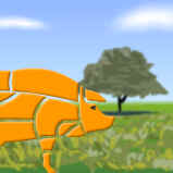 Juego puzle de piezas de la carne de cerdo